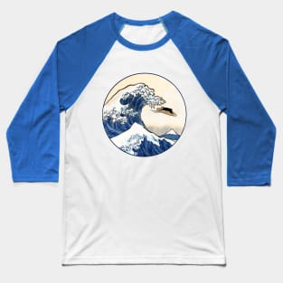 Great Wave off Kanagawa Cat Surfer Baseball T-Shirt